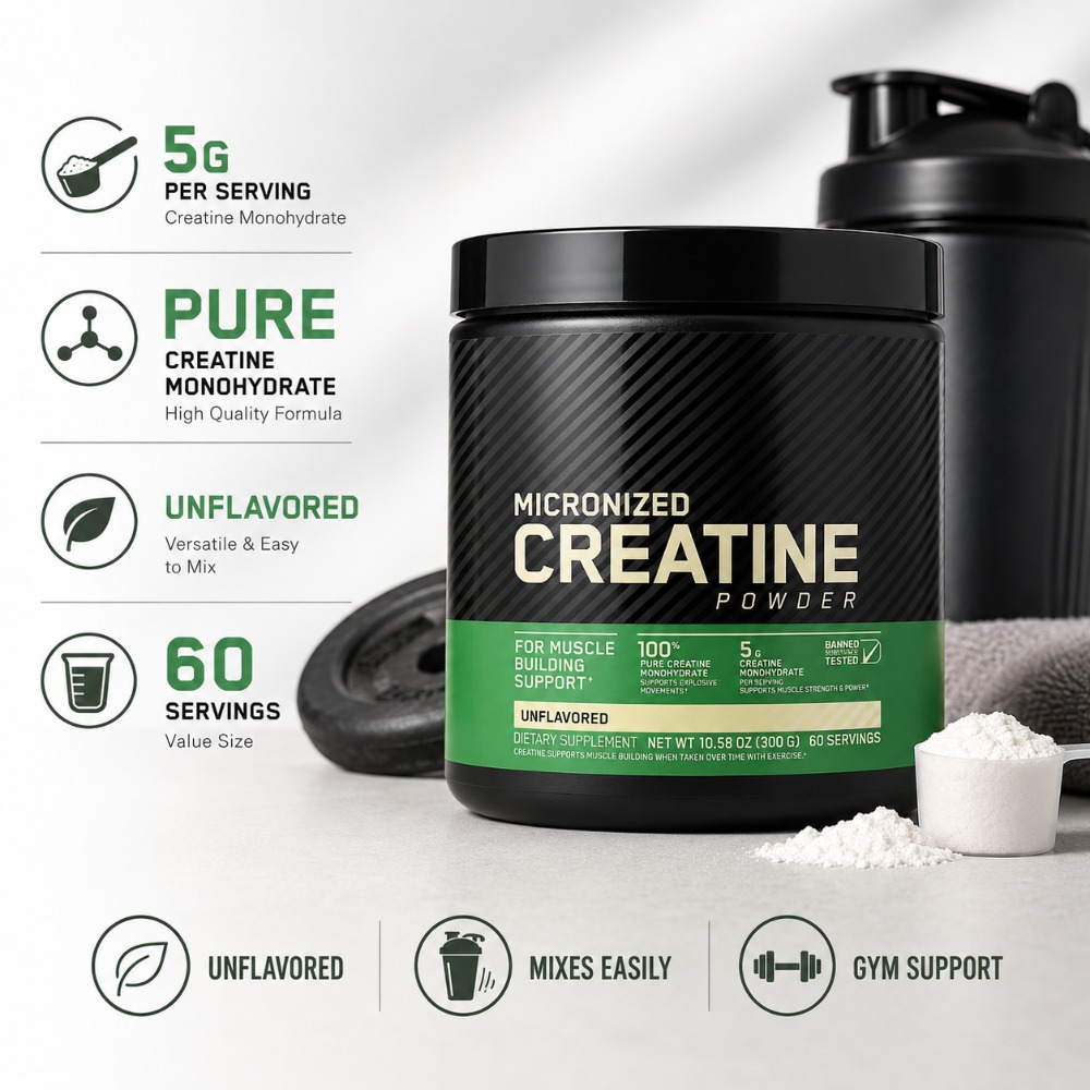 Creatine Monohydrate Powder - Bubuk Creatine Monohydrate 300g Mendukung Kekuatan