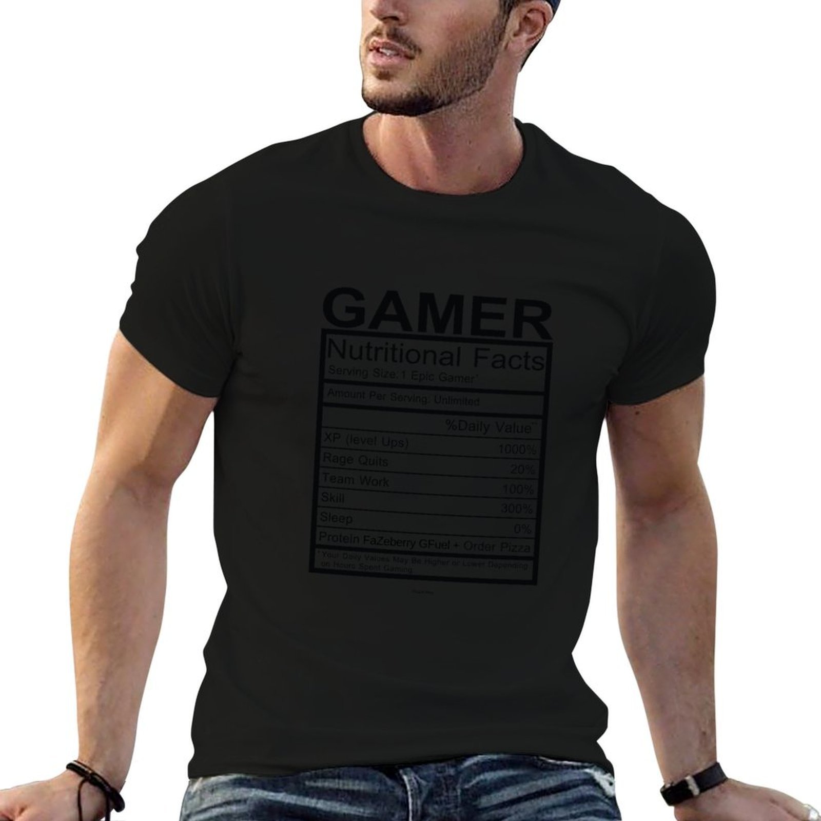 The Nutrition Fitness - T-Shirt Bagan Fakta Nutrisi Gamer, Atasan