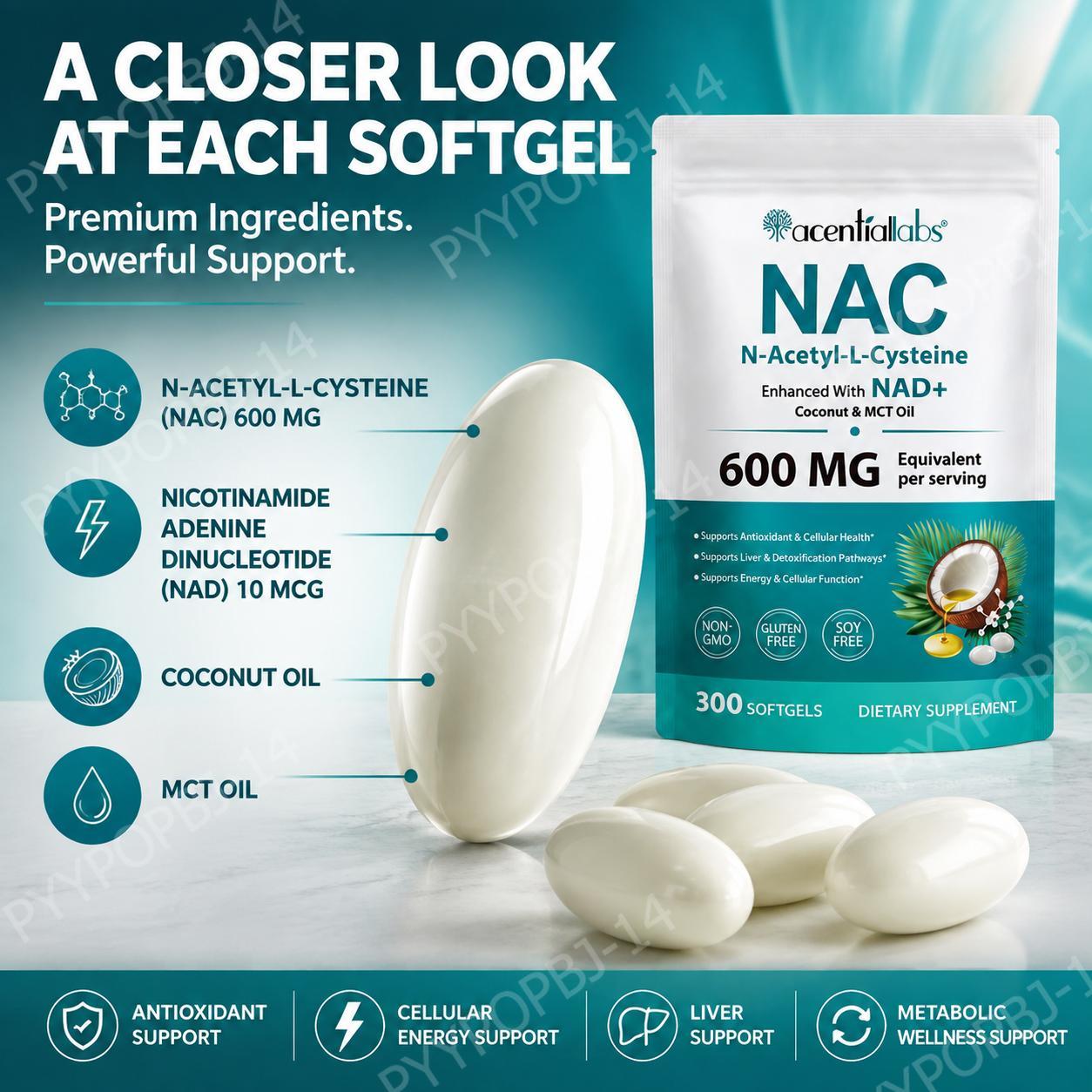 AcentiaLabs NAC Softgels denga - Mct Oil Coconut ulasan dan harga